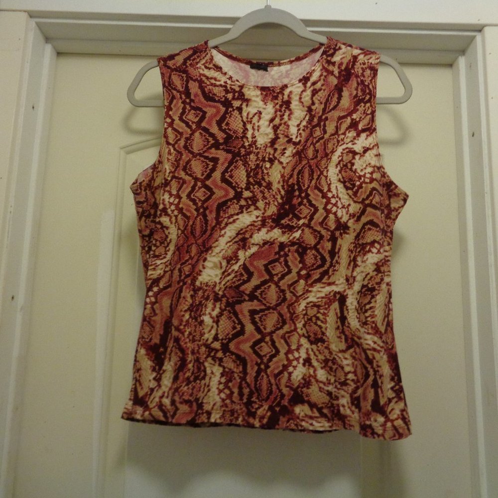 JUNGLE BURGANDY & WHITE STRETCHY SNAKE TANK M